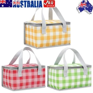 Dual Zippers Soft Cooler Bag Camping Lunch Bag Picnic Basket Bag for Work School - Picture 1 of 21