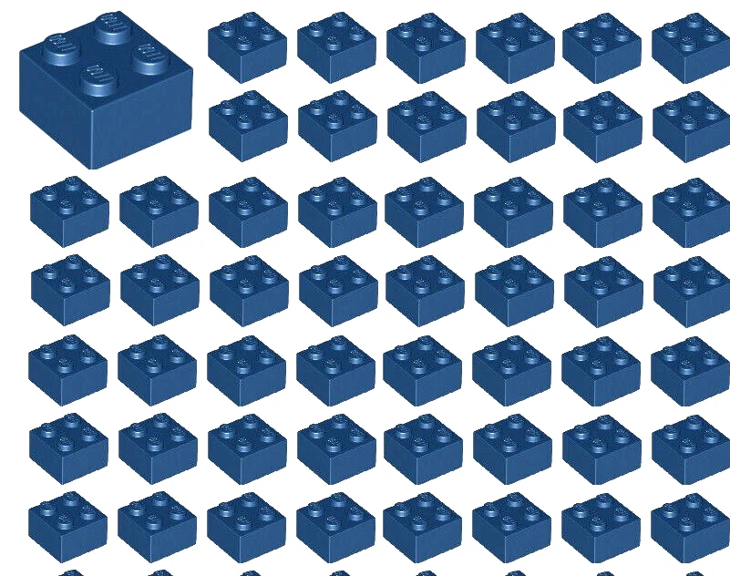 ☀️50x NEW LEGO 2x2 DARK BLUE Bricks # 3003 BULK Parts City Building - Image 1 of 1
