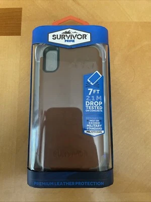 Nueva Funda Griffin Survivor Prime Series Marrón Para iPhone X Cuero Foto 1 de 4