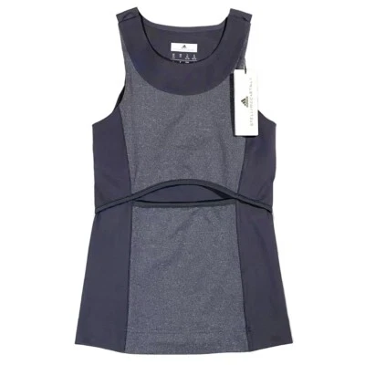ADIDAS STELLA MCCARTNEY Womens Nylon Sleeveless Yoga Tank Top Blue XS (MSRP $80) - Image 1 of 4