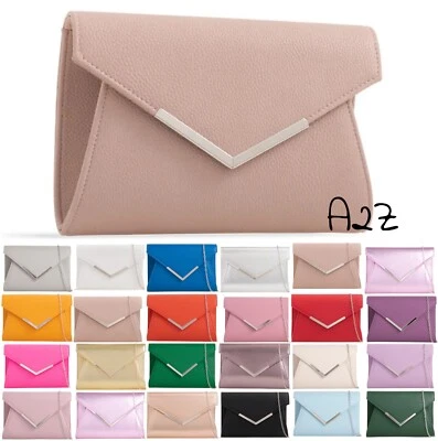 A2ZUKFASHION Einfache Clutch-Tasche aus Kunstleder kleiner Umschlag Hochzeit Abschlussball Abendtasche