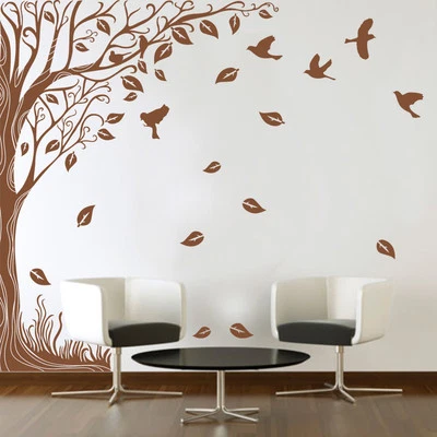 Large Side Wall Tree Sticker & Birds Home DIY Wall Art Vinyl Wall Sticker Decal - Image 1 of 4