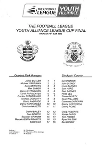 Teamsheet - Queens Park Rangers Youth v Stockport County Youth 2009/10 (6 May) - Picture 1 of 1