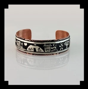 Bracciale narratore artigianale dell'artista Navajo Thomas A. Begay - Foto 1 di 6