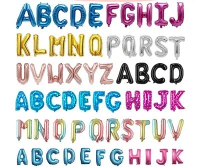 Globos de aluminio con número de letra de la A a la Z del alfabeto de 16" nombre de cumpleaños fiesta boda suministro Foto 1 de 4