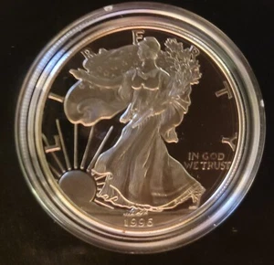 1996-P Proof American Eagle US Mint Bullion-999 Silver 1 Oz Ounce Art Round Coin - Picture 1 of 6