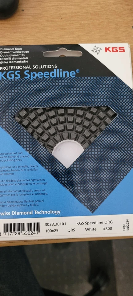 KGS SPEEDLINE KGS 3023.30101 Speedline Diamond polishing pad #800 Grit 100mm x 25mm