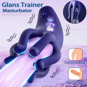 Male Masturbator Penis Vibrator Glans Stimulator Trainer Adult Toys for Men Sex - Picture 1 of 6