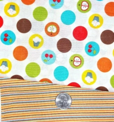 Kiss the Cook Coordinates David Textiles Brown Polka Dot Cotton Fabric YOU PICK - Image 1 of 2
