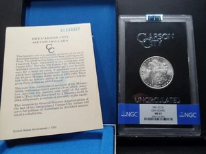 1881-CC MS63 GSA Hoard Morgan Silver Dollar NGC Certified with Box/COA - White - Picture 1 of 10