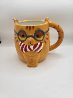 Taza de café Smarty Cat 18 oz cerámica trabajo hogar Boston almacén pintada a mano Foto 1 de 4