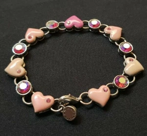 High Intensity enamel aurora borealis heart charm bracelet - Picture 1 of 7