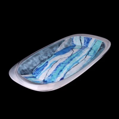 A. Michelsen. Sterling Silver Tray with Enamel - Inger Hanmann 1970. - Image 1 of 4