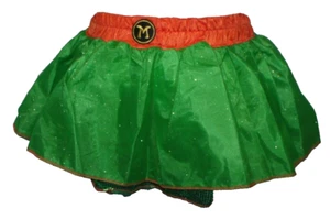 Nickelodeon TMNT Green Orange Satin Mesh Pleated Mini Tutu Skirt One Size - Picture 1 of 6
