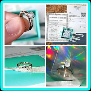 💍 DIAMOND Engagement Ring 14k WHITE GOLD Solitaire .65ct Sz ~6.5 Sizable Apprsd - Picture 1 of 22