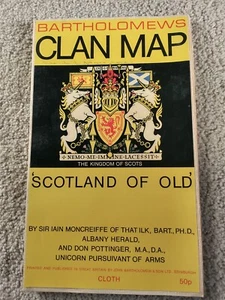 Scotland of Old - Bartholomews Foldout Clan Map - FREE Shipping! - Picture 1 of 9