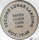 1969, Second Lunar Landing, Barden Locker, Clarion, Iowa, Indian Wooden Nickel