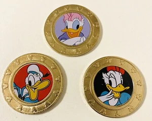 Disney Daisy & Donald Duck Coin Mickey & Friends Challenge Coins (3) Excellent - Picture 1 of 6