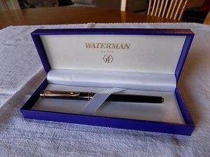 Waterman Paris Ideal Fountain Pen 18k - Black With Gold Trim In Original Box - Picture 1 of 12