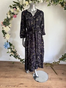 Joules Hadley Dress Size 12 14 18 & 24 Navy Sky Celestial V Neck Belted Pockets - Picture 1 of 24