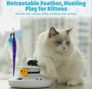 4 -in- 1 Cat Laser Interactive Indoor Cat Pet Toy Automatic USB Cat Teaser Toy - Picture 1 of 3