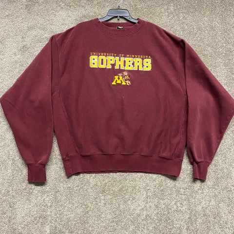 Minnesota Golden Gophers Sweatshirt Adult XXL Maroon Crewneck Pullover Sweater Cover