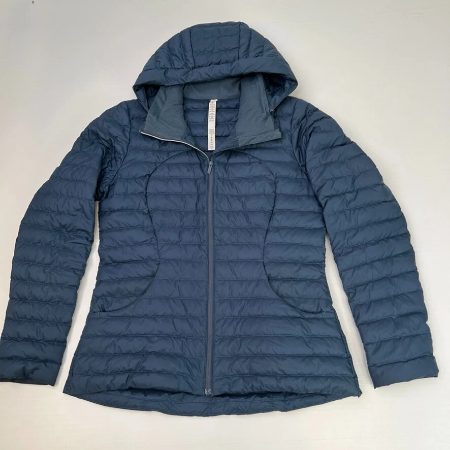 Chaqueta Lululemon Mujer 10 Plumón de Ganso Puffer Edredón Capucha Embalable Cremallera Abrigo Core Ex Foto 1 de 4