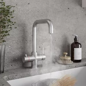 Sauber 3-in-1 Boiling Water Tap with Black Tank - Angular Brushed Nickel - Picture 1 of 11