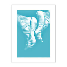 Davis Ballerina Ballet Shoes Blue Canvas Wall Art Print