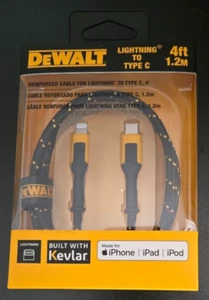 DeWalt Typ C verstärktes geflochtenes Kabel für iPhone/iPad/iPod 4 Fuß #DXMA1311357 - Bild 1 von 2