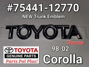 Placa de identificación cromada trasera genuina Toyota 75441-12770 98 99 00 01 02 Corolla - Imagen 1 de 14