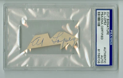 Al Lopez Vintage Autogaphed Cut Signature PSA/DNA Encased - Image 1 of 3