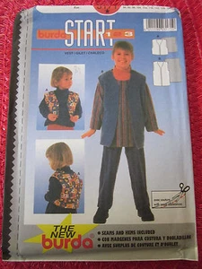 BURDA 3171 BOYS' GIRLS' VEST JACKET LONG SHORT PATTERN 18 MONTHS-10 UNCUT! - Picture 1 of 2
