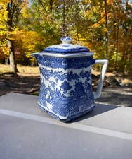 Vintage ~ Ringtons Ltd.  Tea Merchants Limited ~ Blue Willow Square Teapot  Ex.