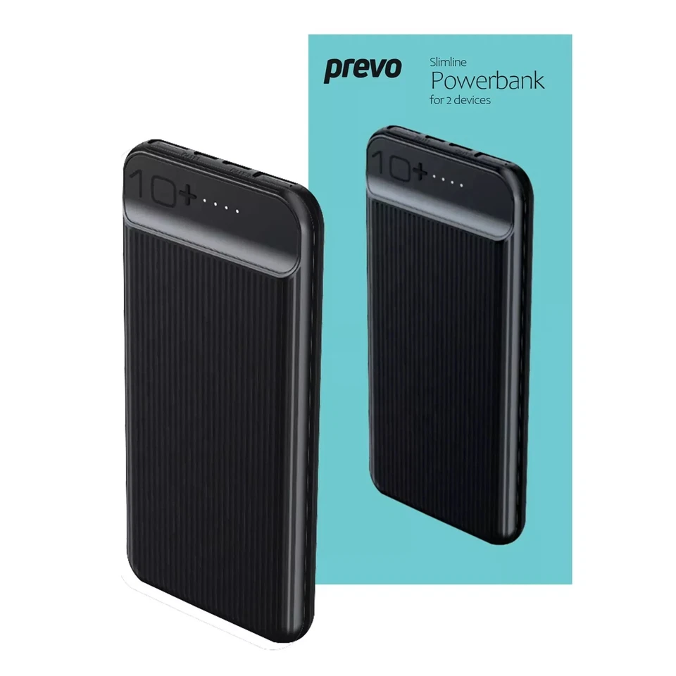 Prevo SP3012 10000mah Dual Slim Portable Power Bank Black