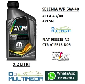2 LITRI DI OLIO MOTORE SELENIA WR 5W40 DIESEL ORIGINALE FIAT ALFA ROMEO LANCIA - Foto 1 di 2
