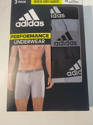 NEW MENS ADIDAS 3 PACK QUICK DRY GRAY/BLACK SIZE M - Image 1 of 4