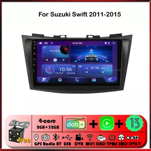 9"Android 13 Autoradio GPS SAT Navi WIFI DAB Carplay For Suzuki Swift 2011-2015 - Picture 1 of 12