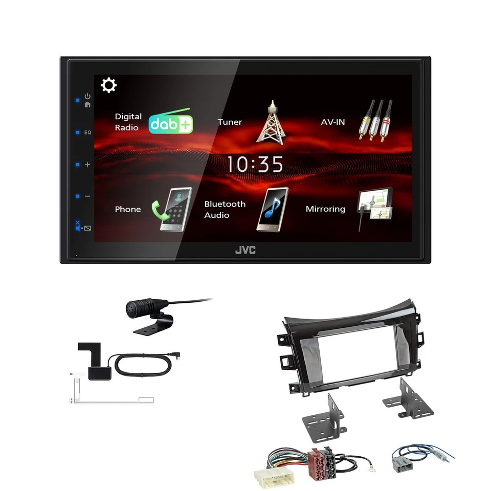 JVC KW-M180DBT 2DIN DAB+ Autoradio für Nissan NP300 Navara Pick-up ab 2016 piano - Bild 1 von 4