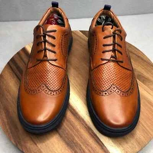 Oxford Zanzara uomo pelle Ned stringata uomo taglia 11 cognac ZZ1585L - Foto 1 di 8