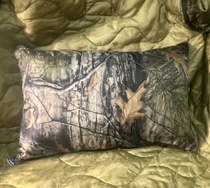 Hunting Woodland Forest Camo Poncho Liner Bivy Pillow Camping Hiking Travel - Picture 1 of 2