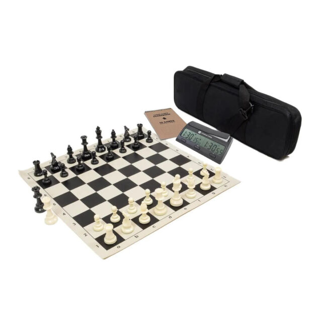 CHESS SET 4 XXXX HEAVY PIECES BOARD BIG BAG DIGITAL DGT 960 CLOCK