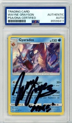 PSA Signed Wayne Grayson Pokémon TCG Gyarados 33/147 Sm-Burning Shadows Holo - Image 1 of 2