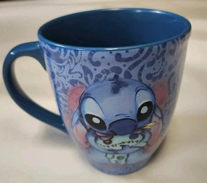 Disney Lilo & Stitch Ohana Blue 16oz Coffee Cup Mug RARE - Picture 1 of 5