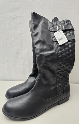 Botas de equitación altas acolchadas Route 66 Enid negras talla 11M con cremallera lateral con tiras Foto 1 de 4