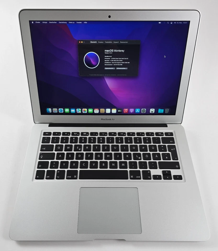 Apple MacBook Air 2015 A1466 13,3“ i5-5350U 1,8GHz 128GB 8GB Monterey #8 - Bild 1 von 4