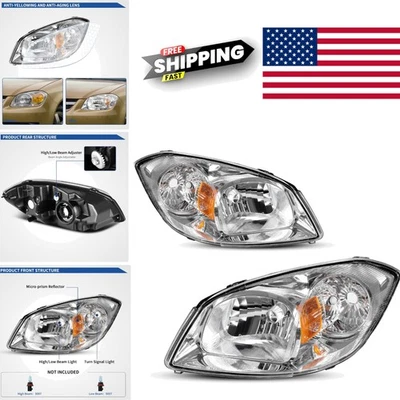 Chevy Cobalt Pontiac G5 Pursuit Headlight Assembly Clear Lens Waterproof Design Foto 1 de 4
