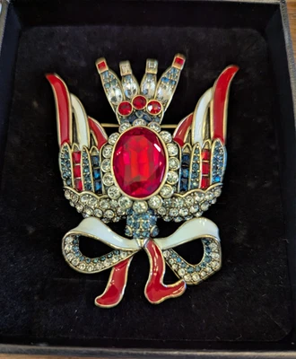 HEIDI DAUS®"Birds Of A Feather" Crystal & Enamel Patriotic Pin - Image 1 of 4