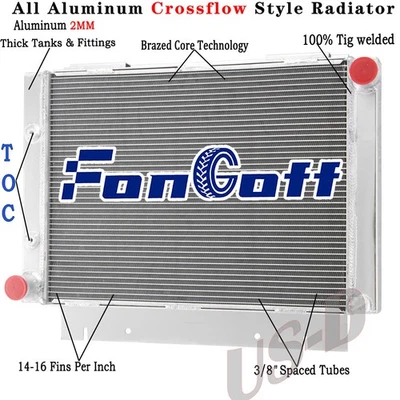 3 Row Aluminum Radiator For 1960-1963 Ford Galaxie 1962-1963 Galaxie 500 3.6L AT - Image 1 of 4