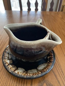 Pfaltzgraff Gourmet braun Tropf Doppelauslauf Sauciere Trenner #395 Tropfplatte - Bild 1 von 10